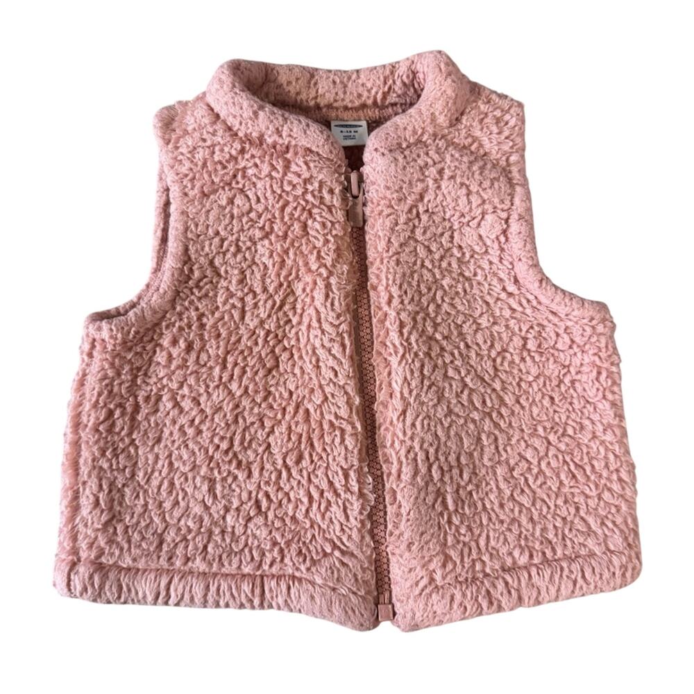 Old Navy Adorable IPink Sherpa Full Zip Vest, Baby Size 6-12M